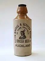 Stoneware ginger beer bottle