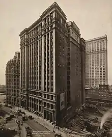 The building in 1919 before the addition of five more floors