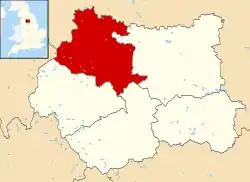 Bradford shown within West Yorkshire