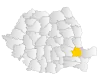 Map of Romania highlighting Brăila County