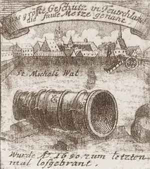 Faule Metze (Metze, old term for a whore)("Lazy Mette"), a medieval supergun from 1411 from Braunschweig, Germany