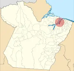 Location of Belém in the State of Pará