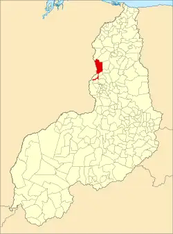 Location of Teresina in the State of Piauí