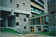 Intersection between residential block and communal spaces.