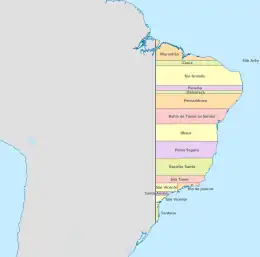 1534Portuguese America according to the Treaty of Tordesillas