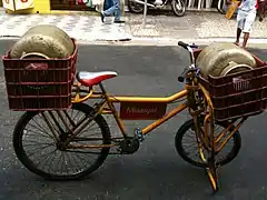 Brazilian cargo bikes are very strong[citation needed] and commonly carry large propane containers, 5×75-litre water jugs, etc.