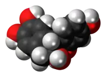 Space-filling model of the brazilin molecule