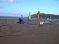 Land yachts on the beach at Brean