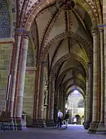 Southern aisle, vaulted before central nave, choir, crossing and transept