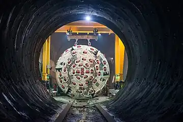 TBM at the Ahrental–Pfons exploratory tunnel