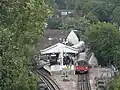 Brent Cross Station as viewed from footbridge at Hendon Park