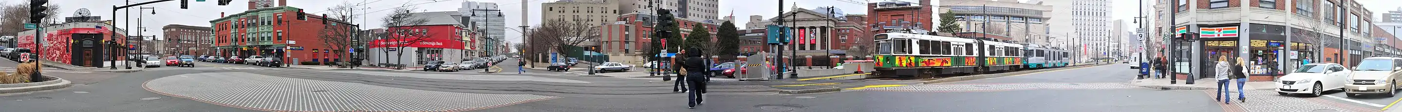 Panoramic view of Brigham Circle