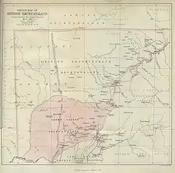 Location of British Bechuanaland