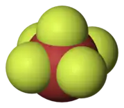 Space-filling model of bromine pentafluoride