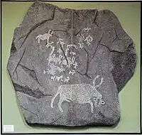 Animal hunting, 3000 BCE, Arkhangai Province, Mongolia. National Museum of the Altai Republic