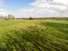 Outline of a Bronze Age longhouse at Skrydstrup, Denmark.