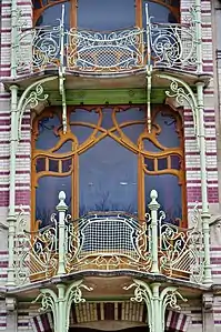 Wrought iron balconies