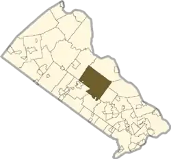 Location of Buckingham Township in Bucks County