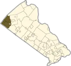 Location of Milford Township in Bucks County