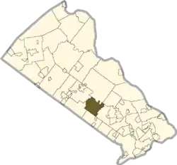 Location of Warwick Township in Bucks County