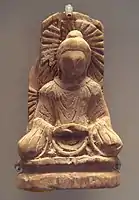 A Serindian art Buddha statue from Tumshuq, Xinjiang. 5th century.