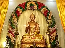 Statue of Buddha, Buddhist temple, Chennai, Tamil Nadu, India