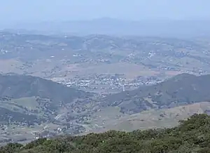 Buellton, as seen from near Gaviota Peak in the Santa Ynez Mountains