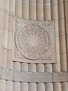 Relief of the flag of Buffalo next to the main entrance