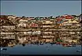 View of Ilulissat city from the sea