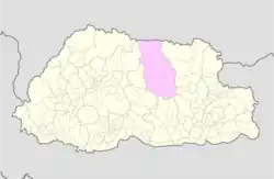 Map of Bumthang District in Bhutan