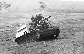 A Hummel navigates a hill in central-southern USSR (June – July 1943)