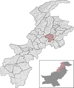 Buner District (red) in Khyber Pakhtunkhwa