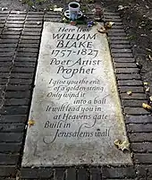 2018 ledger stone on William Blake's grave