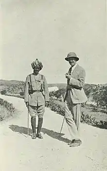 Buralleh (Buralli) Robleh,  Sub-Inspector of Police of Zeila, and General Gordon, Governor of British Somaliland, in Zeila (1921).