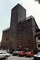 The shield wall of Liebenzell Castle which is combined with a bergfried