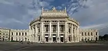 Burgtheater, Vienna, designed by Gottfried Semper and Karl Freiherr von Hasenauer and completed in 1888, is a prime example of the Second Empire style