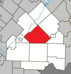 Location within Le Haut-Saint-François RCM