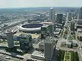 Kiener Plaza as seen from the arch in 2004