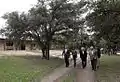 The President with Dick Cheney, Robert Gates, Condoleezza Rice and Peter Pace in 2006 at the ranch