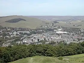 Buxton, one of the two administrative centres of High Peak (with Glossop) and the second largest settlement in the borough