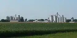 Grain bins in Byron, seen from the south,August 2011