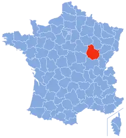 Location of Côte-d'Or in France