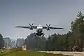 C-146A Wolfhound from Hurlburt Field, Florida, takes off on a public highway in Alpena, Michigan, 5 August 2021