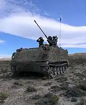 Argentine M-113 equipped with AA cannon.