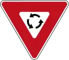 Yield at roundabout