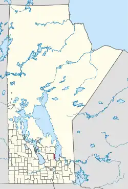 Location of Gimli in Manitoba