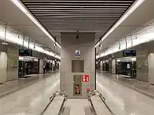 Symmetrical view of the island platform