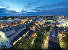 An aerial shot of the "CCM Village" on the campus of the University of Cincinnati in 2017. Photo/Jay Yocis