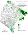 Share of Muslims in Montenegro by settlements 1971