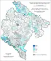 Share of Serbs in Montenegro by settlements 1981